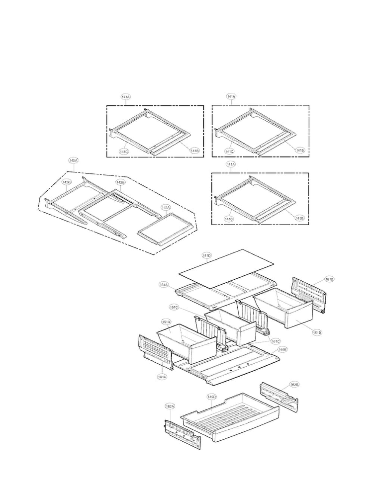 Refrigerator Parts Diagram and Parts List for LFX28977SW 01 LG Refrigerator