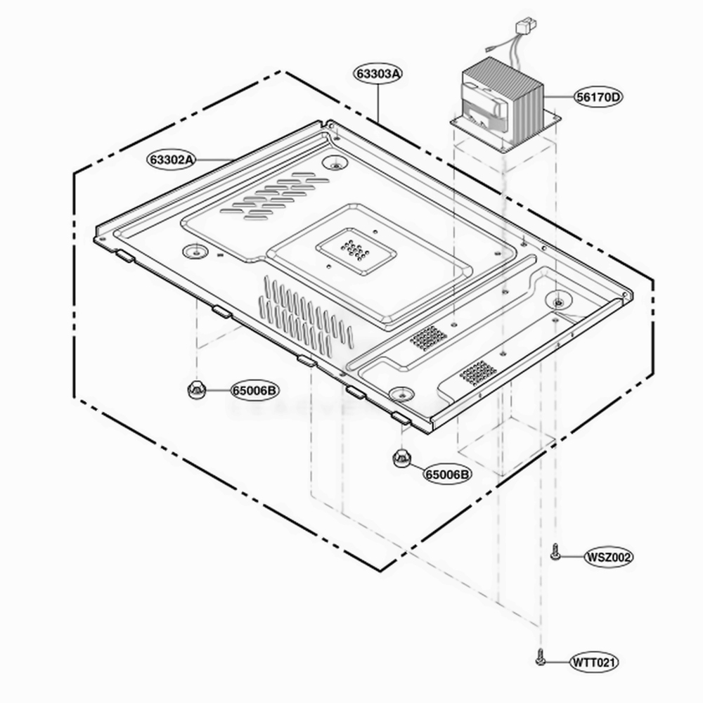 Base Plate Parts Diagram and Parts List for JE1440BF002 CBKEGEU LG Range
