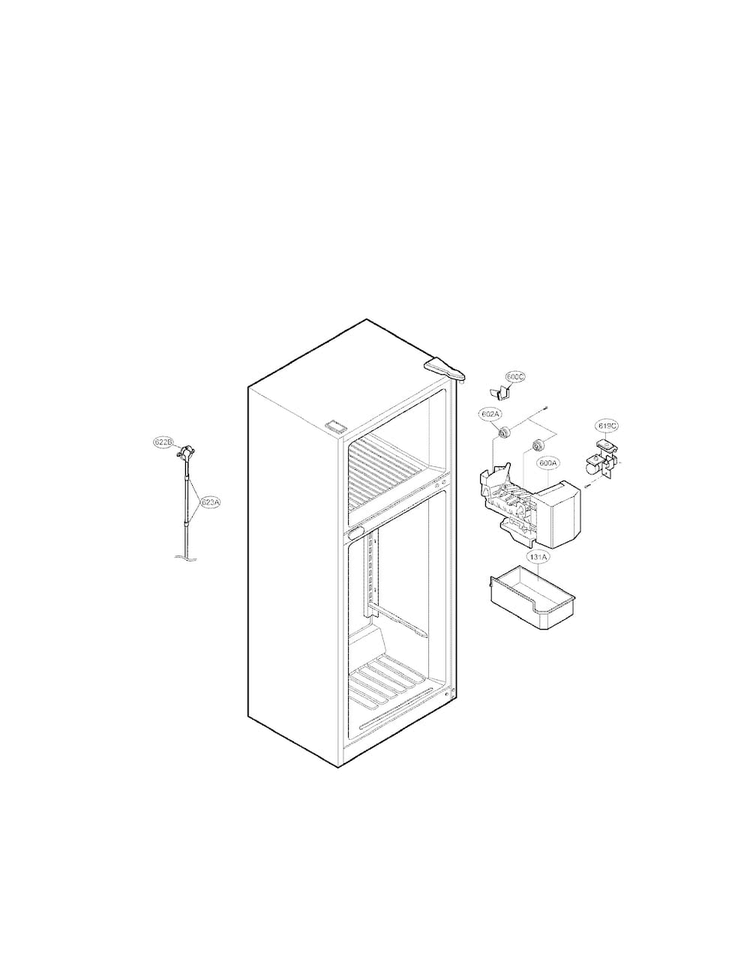 Ice Maker Parts Diagram and Parts List for LTC24380SB00  LG Refrigerator