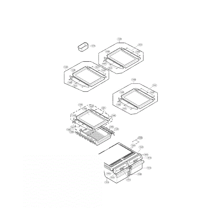 Refrigerator 3 Diagram and Parts List for LRBN22510BQ  LG Refrigerator