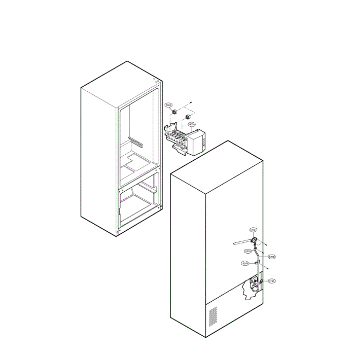 Water And Icemaker Diagram and Parts List for LFC25760SB 00 LG Refrigerator