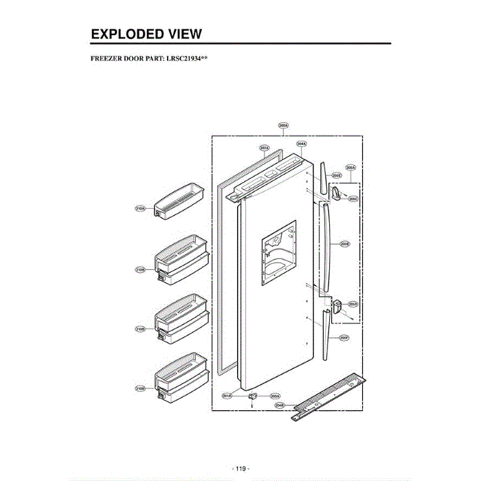 Section 5 Diagram and Parts List for LRSC21934TT ATICLGA LG Refrigerator