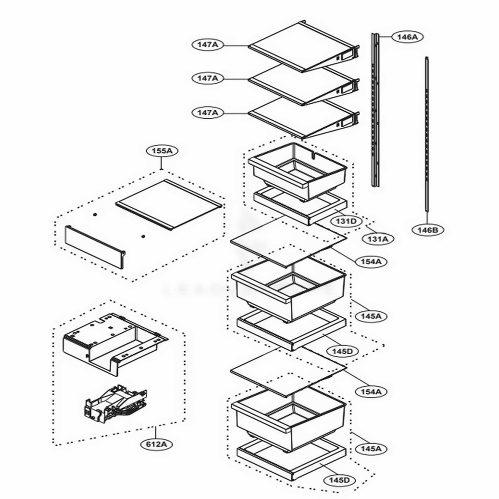 Movable Part Diagram and Parts List for SKSCF1801P ASWCNA0 LG Range