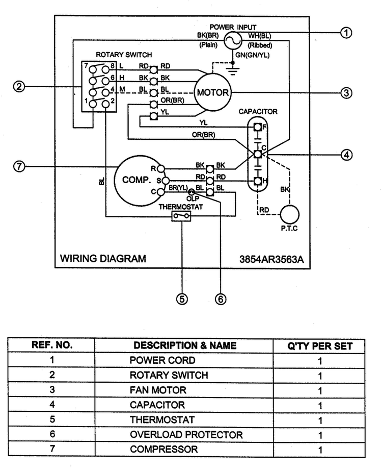 Wiring Diagram Diagram and Parts List for WG8000E  LG Air Conditioner