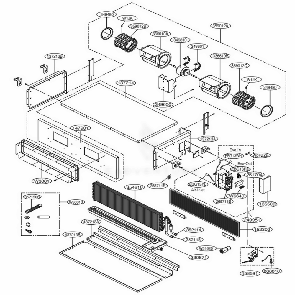 Main Diagram and Parts List for LHN247HV ENWAEUS LG Air Conditioner