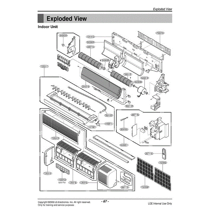 Section Diagram and Parts List for LSN301HE AMBAEUS LG Air Conditioner