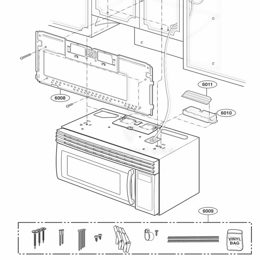 Installation Parts Diagram and Parts List for JMV8196AAW AWHEJEN LG Range