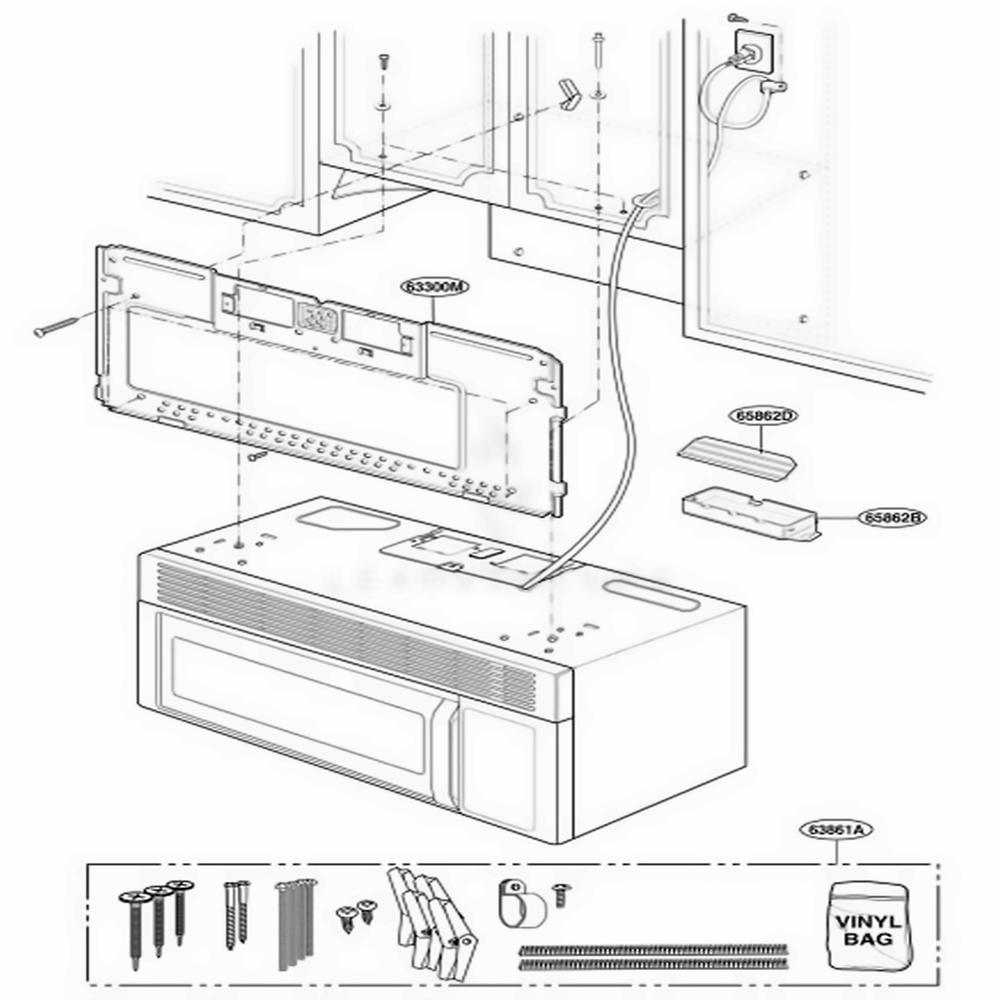 Installation Parts Diagram and Parts List for 79609 KBKESEG LG Range