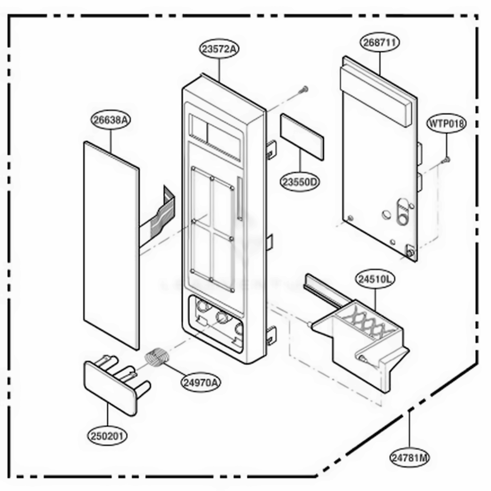 Controller Parts Diagram and Parts List for GLMB186CS AT2EGEF LG Wall Oven