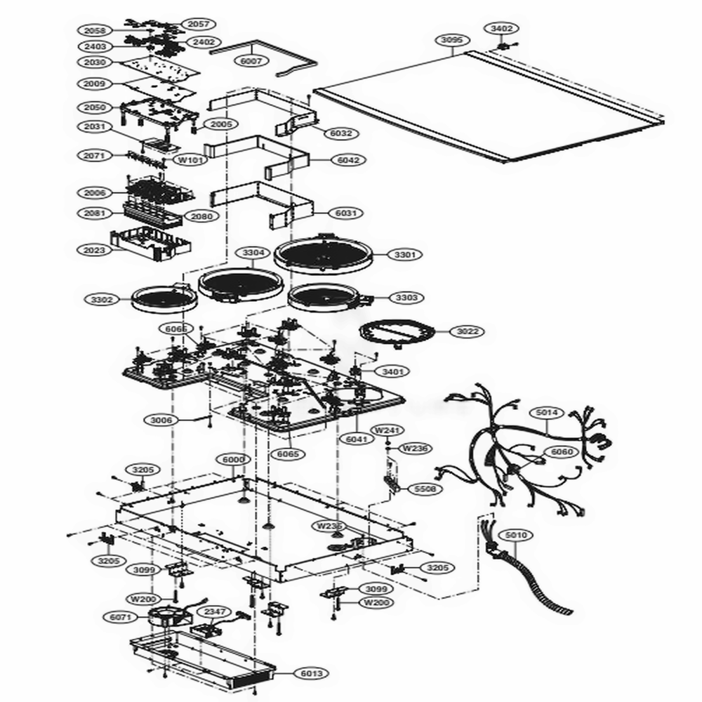 Main Diagram and Parts List for UPCE3064ST AS1LSGN LG Wall Oven