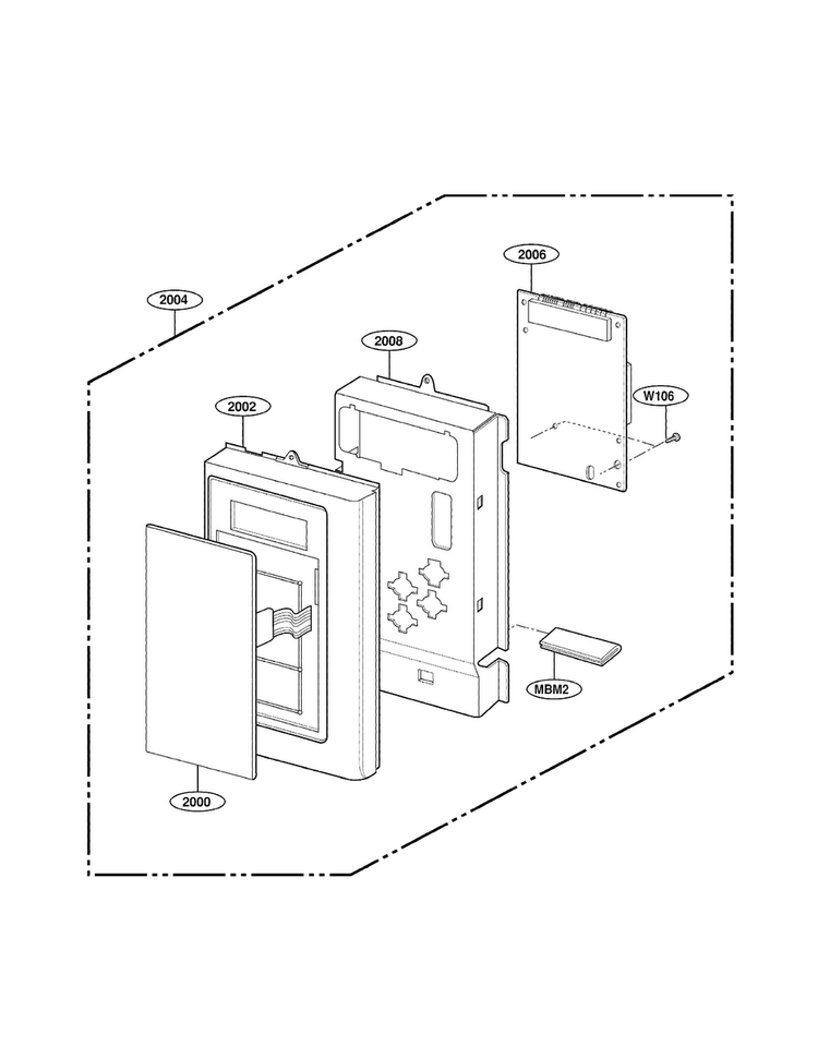 Controller Parts Diagram and Parts List for MV1501BQ  LG Microwave