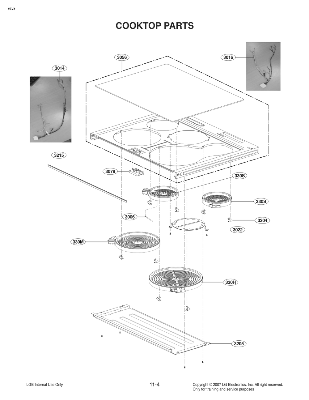 Cooktop Parts Diagram and Parts List for FS1787SS AS1LSGN LG Range
