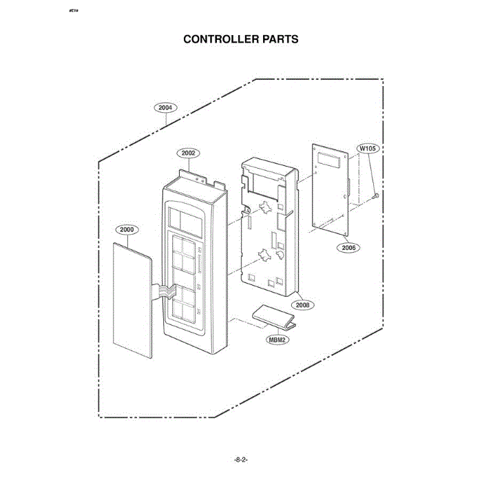 Section 2 Diagram and Parts List for LMV1825SB ABKELGA LG Microwave Oven Combo