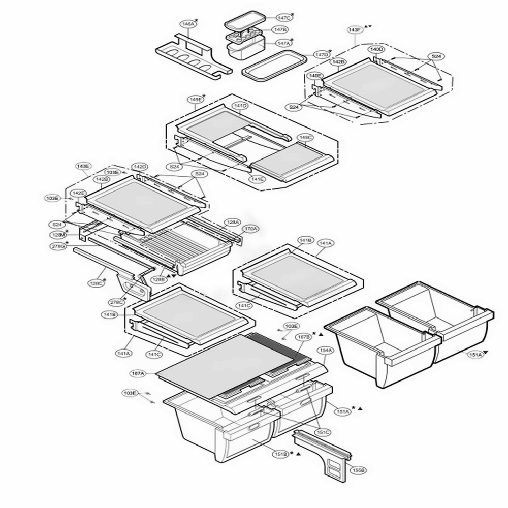 Refrigerator Parts Diagram and Parts List for 66212 ASWCSCB LG Refrigerator