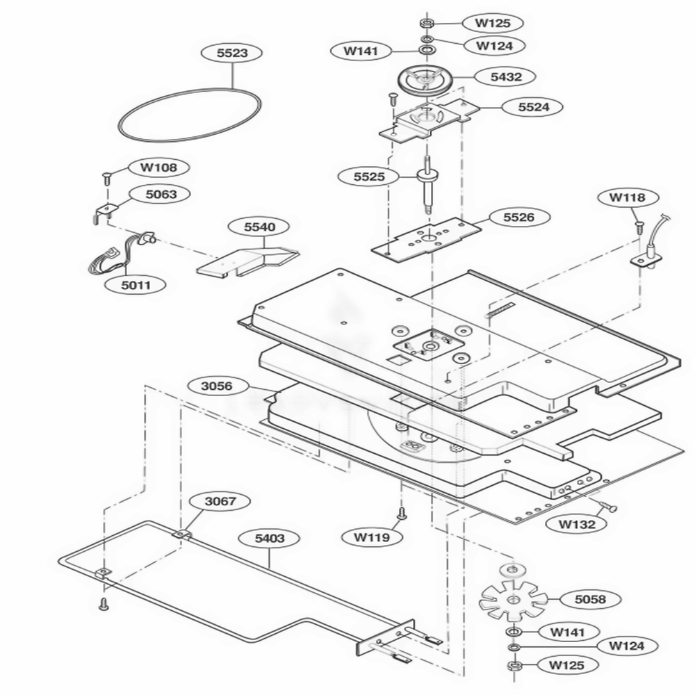 Plate Chamber Assembly Parts Diagram and Parts List for KHMC107EBL AB1EKAD LG Wall Oven