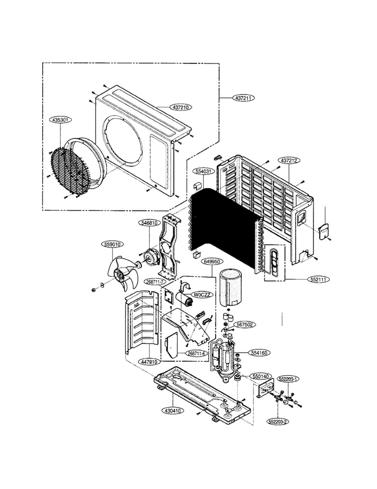 Outdoor Unit Diagram and Parts List for LA140CE  LG Air Conditioner