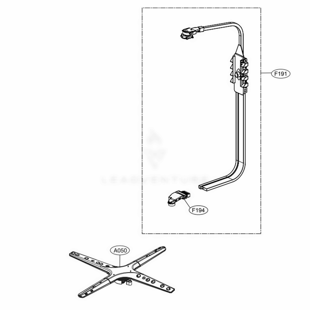 Water Guide Assembly Diagram and Parts List for SKSDW2401S ASTESNA LG Range