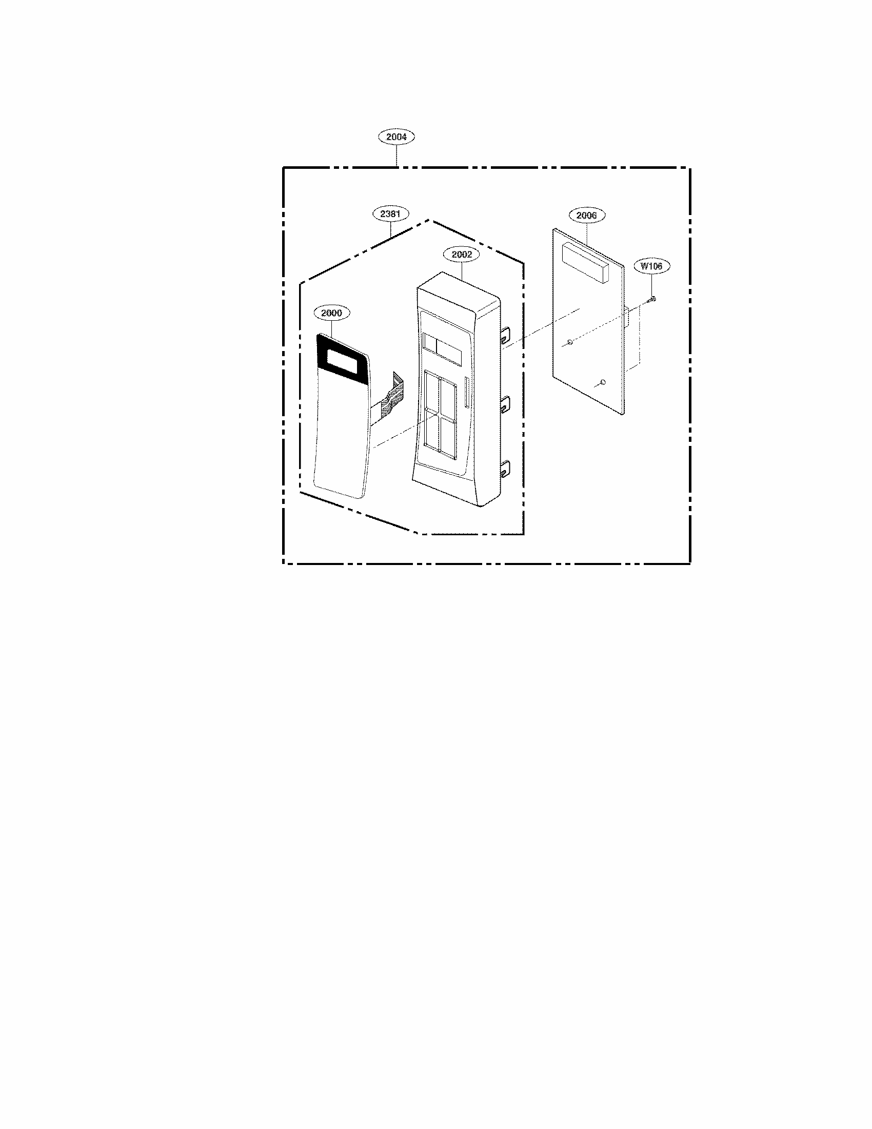 Control Panel Parts Diagram and Parts List for 72166222011  Kenmore Microwave