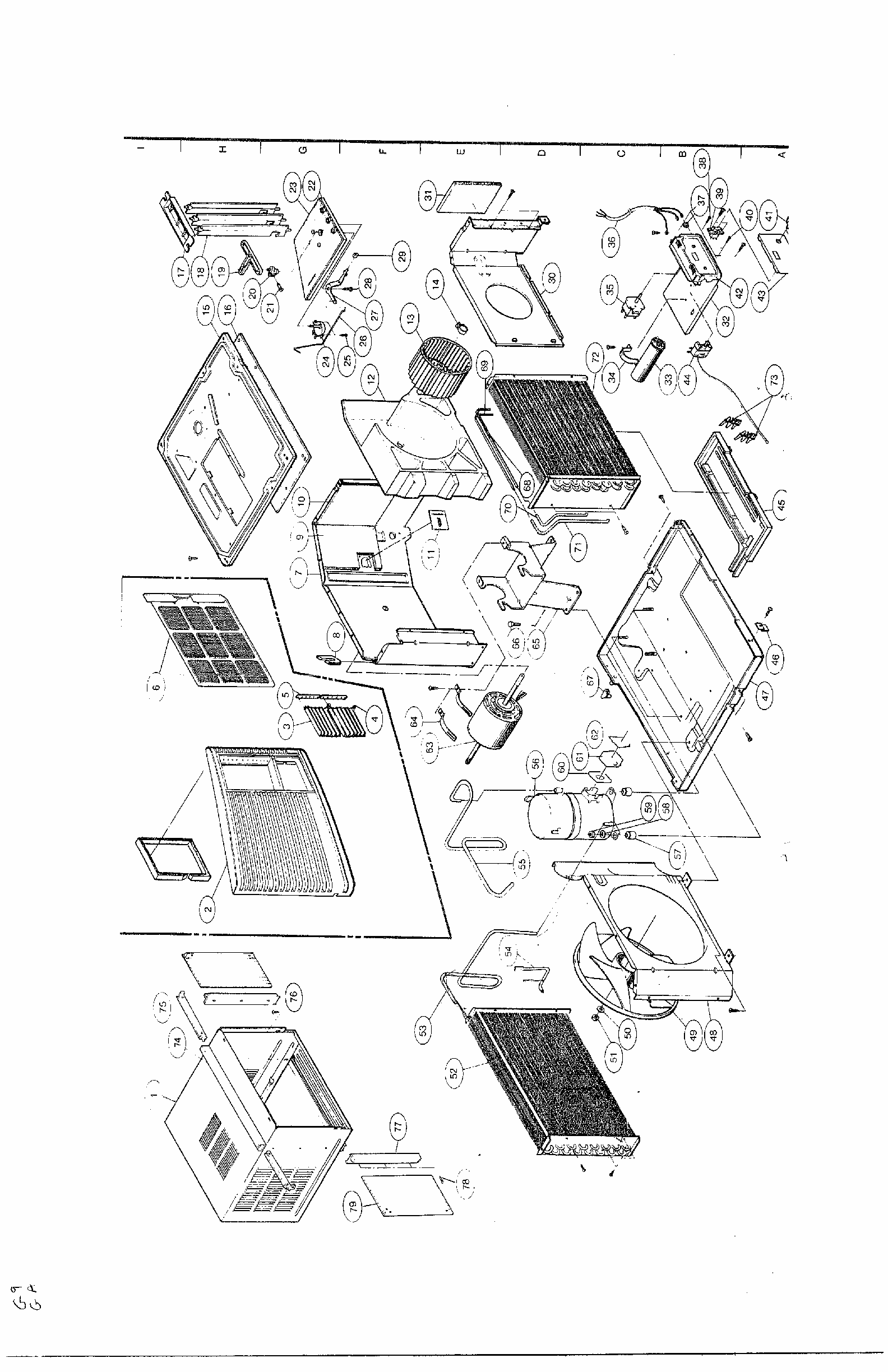 Room Air Conditioner Page 5 Diagram and Parts List for GA-1834FC  LG Air Conditioner