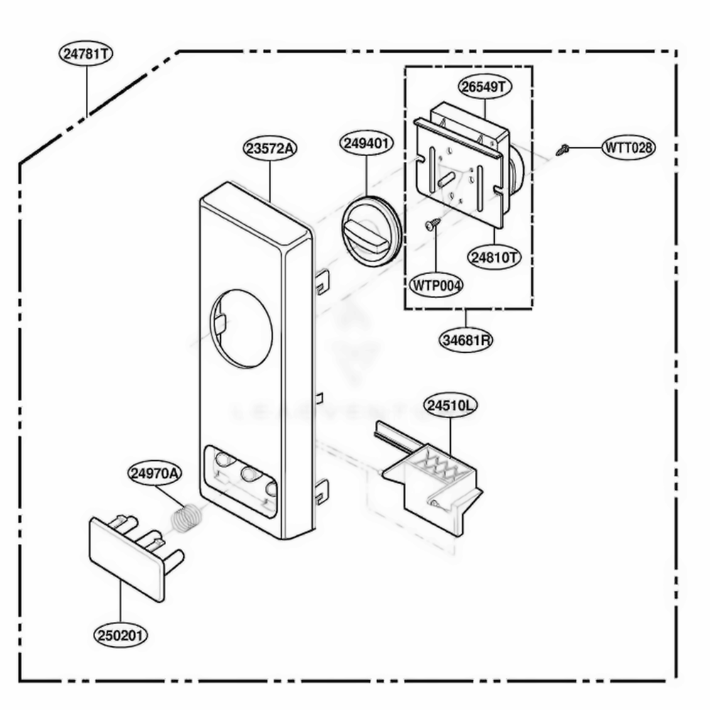 Control Parts Diagram and Parts List for LD10D AGREAMA LG Wall Oven