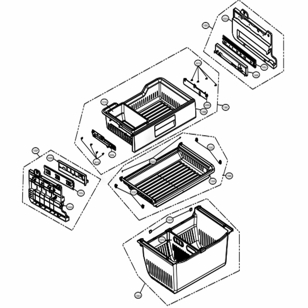 Freezer Parts Diagram and Parts List for 74024 ABICSE2 LG Refrigerator