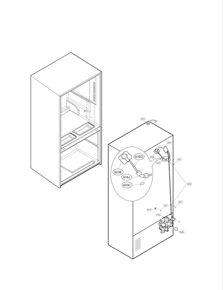 Valve And Water Parts Diagram and Parts List for LFX32945ST 00 LG Refrigerator