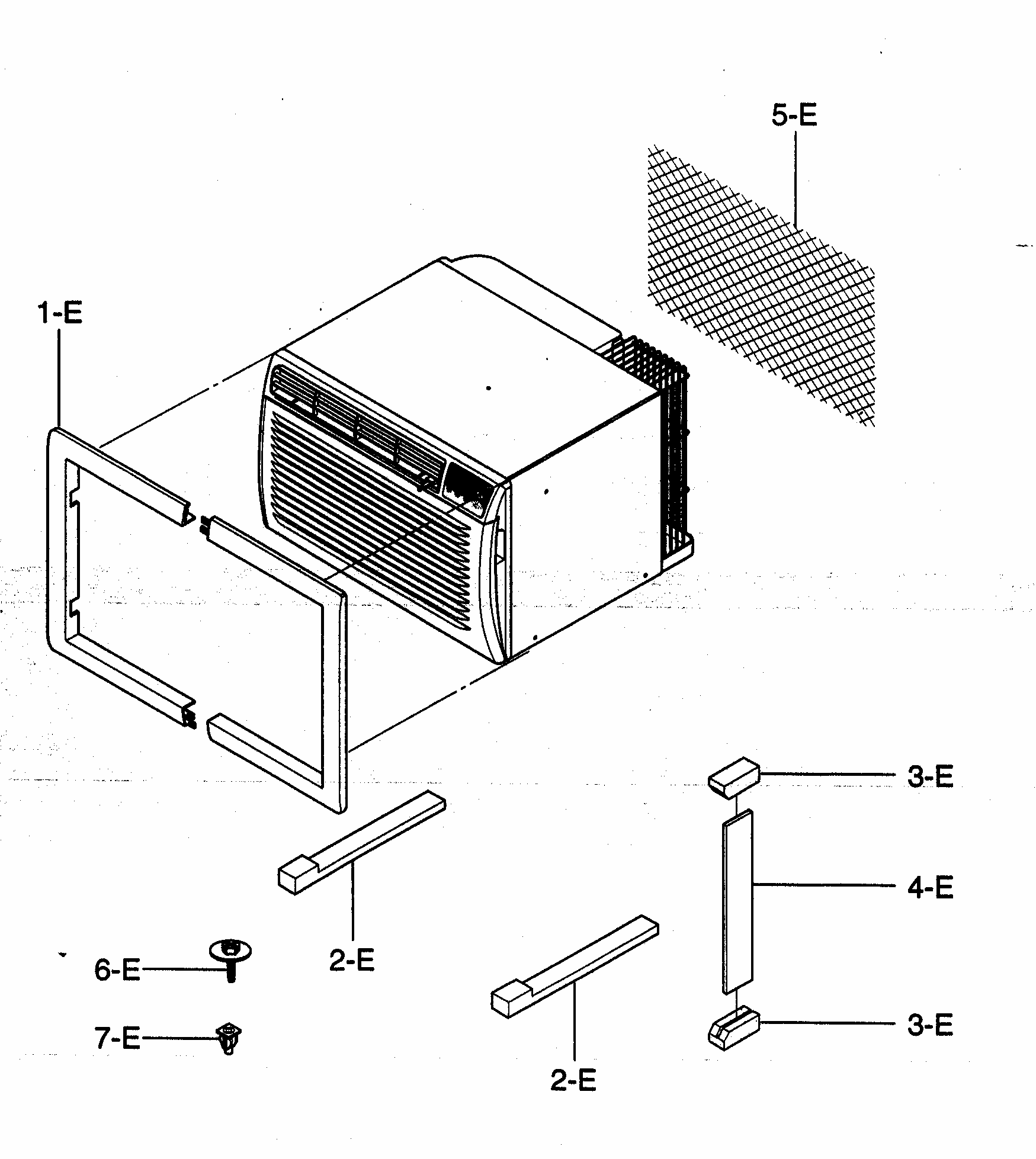 Installation Kit Assy Diagram and Parts List for 58075130500  Kenmore Air Conditioner