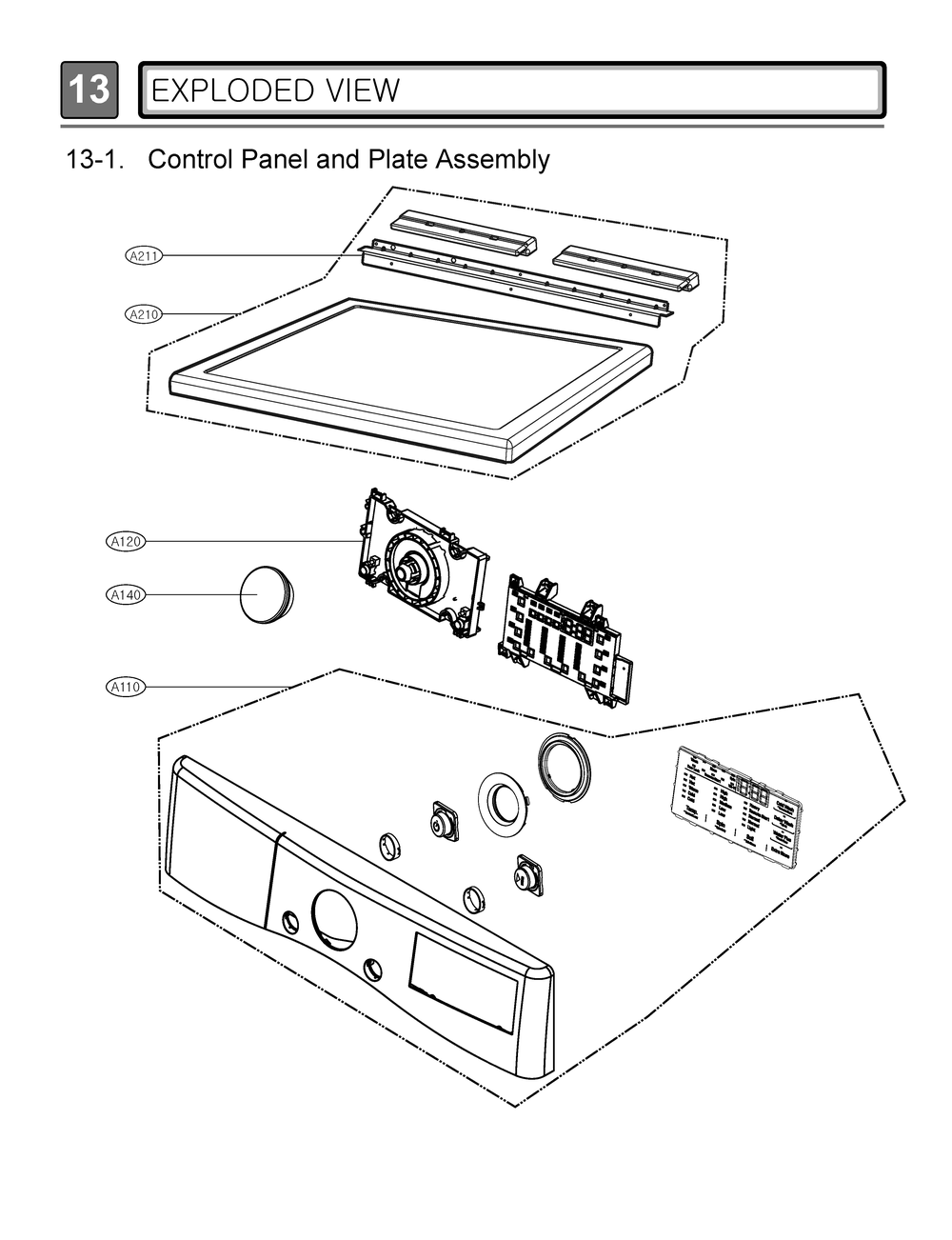 Diagram 1 Diagram and Parts List for DLEX4080W ABWEUUS LG Dryer