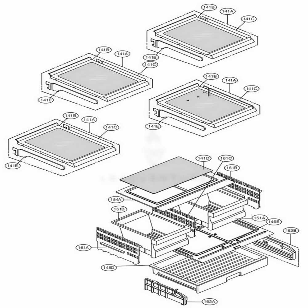 Refrigerator Parts Diagram and Parts List for 70329 AWBCSE0 LG Refrigerator