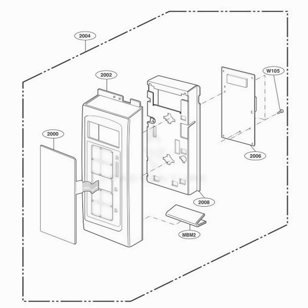 Controller Parts Diagram and Parts List for MV1725W AW1EGSE LG Range
