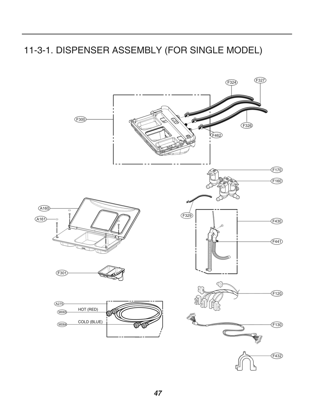 Dispenser Assembly Diagram and Parts List for FH069FD7P ABWEELC LG Washer