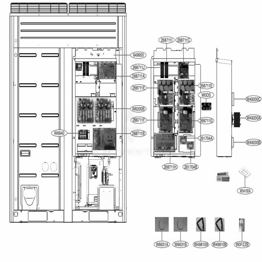 Main 1 Diagram and Parts List for ARUB168BTE4 AWGBLUS LG Air Conditioner