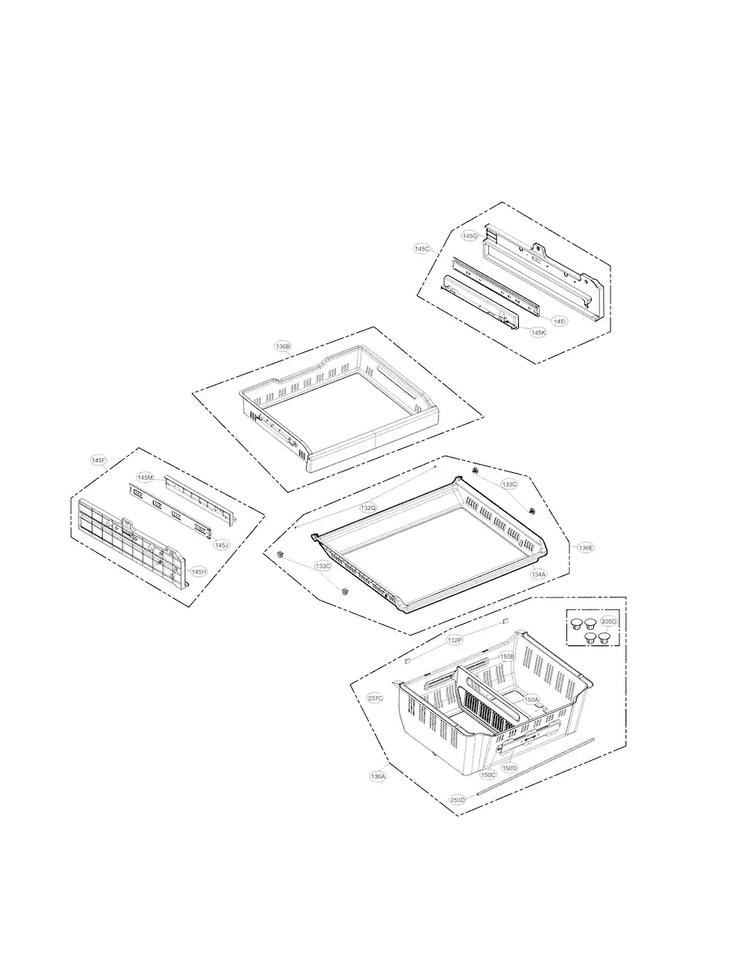 Freezer Parts Diagram and Parts List for LMXS30776S 03 LG Refrigerator