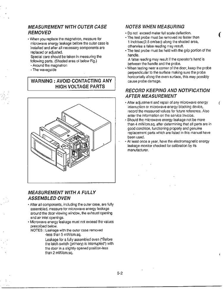 Service Information Page 2 Diagram and Parts List for MA-1273M  LG Microwave