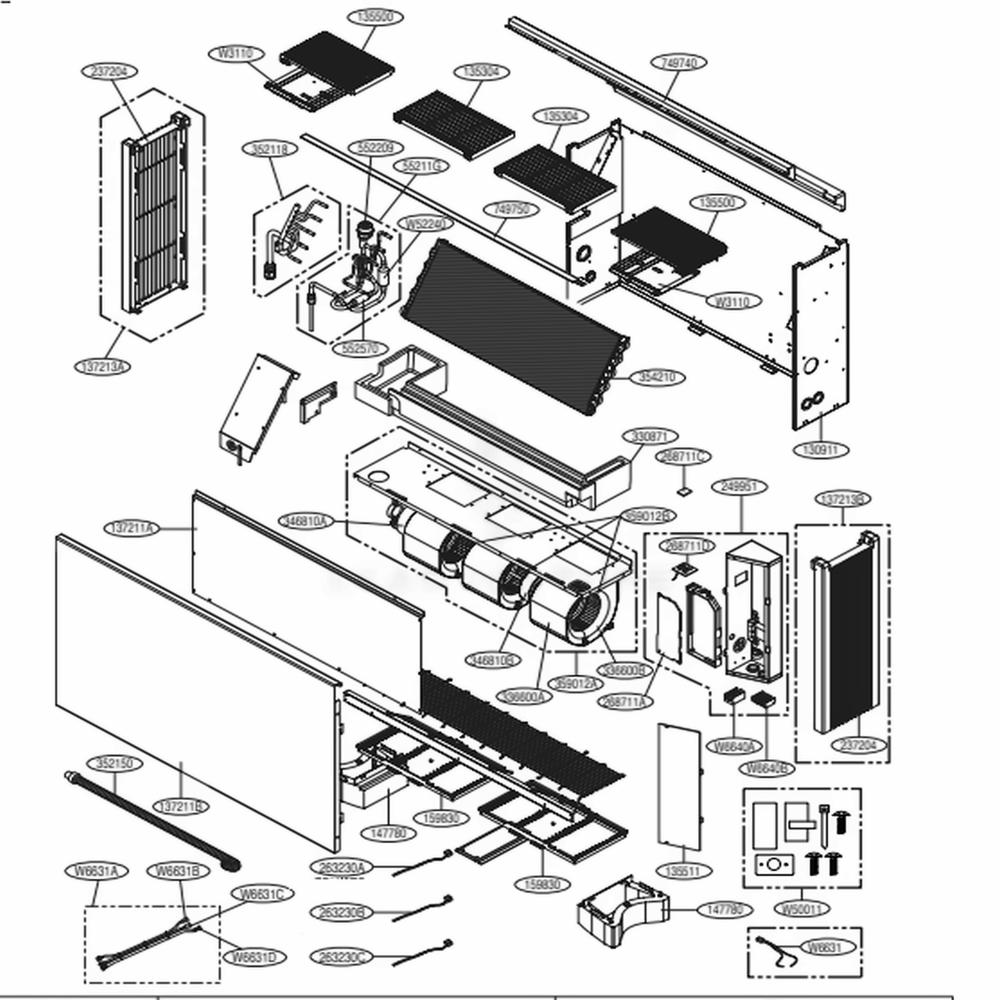 Ce Chassis Diagram and Parts List for ARNU093CEA4 ANWALUS LG Air Conditioner
