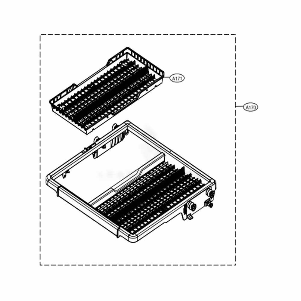 3rd Rack Assembly Diagram and Parts List for LDP7808BD ABDESNA LG Dishwasher
