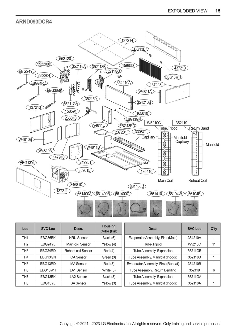 Diagram 1 Diagram and Parts List for ARND093DCR4 ENCXLUS LG Air Conditioner
