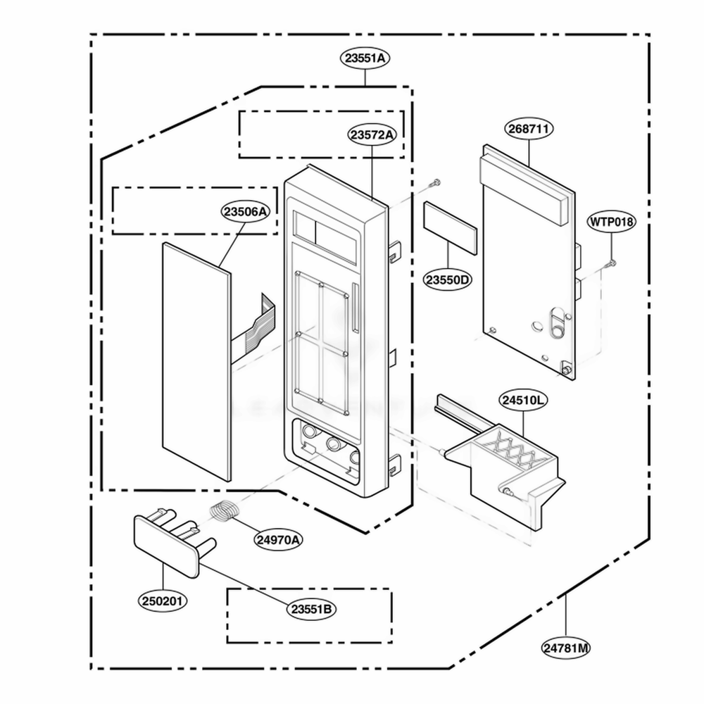Control Panel Parts Diagram and Parts List for GLMB186CB CBKEGEF LG Range