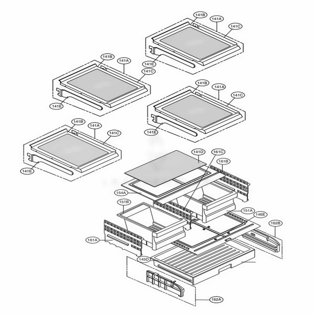 Refrigerator Parts Diagram and Parts List for LFXS24626S ASTCNA0 LG Refrigerator