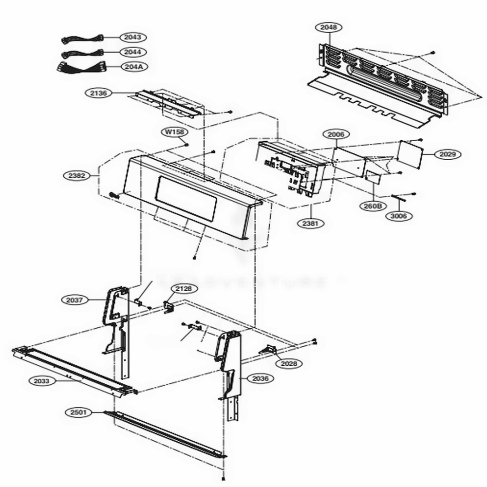 Controller Parts Diagram and Parts List for LRG3193BM FBMELGA LG Range