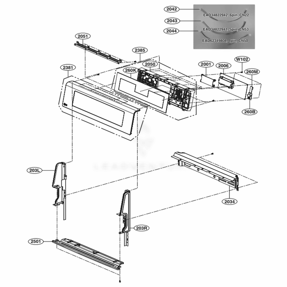 Controller Parts Diagram and Parts List for LDG4311ST ASTELGA LG Range
