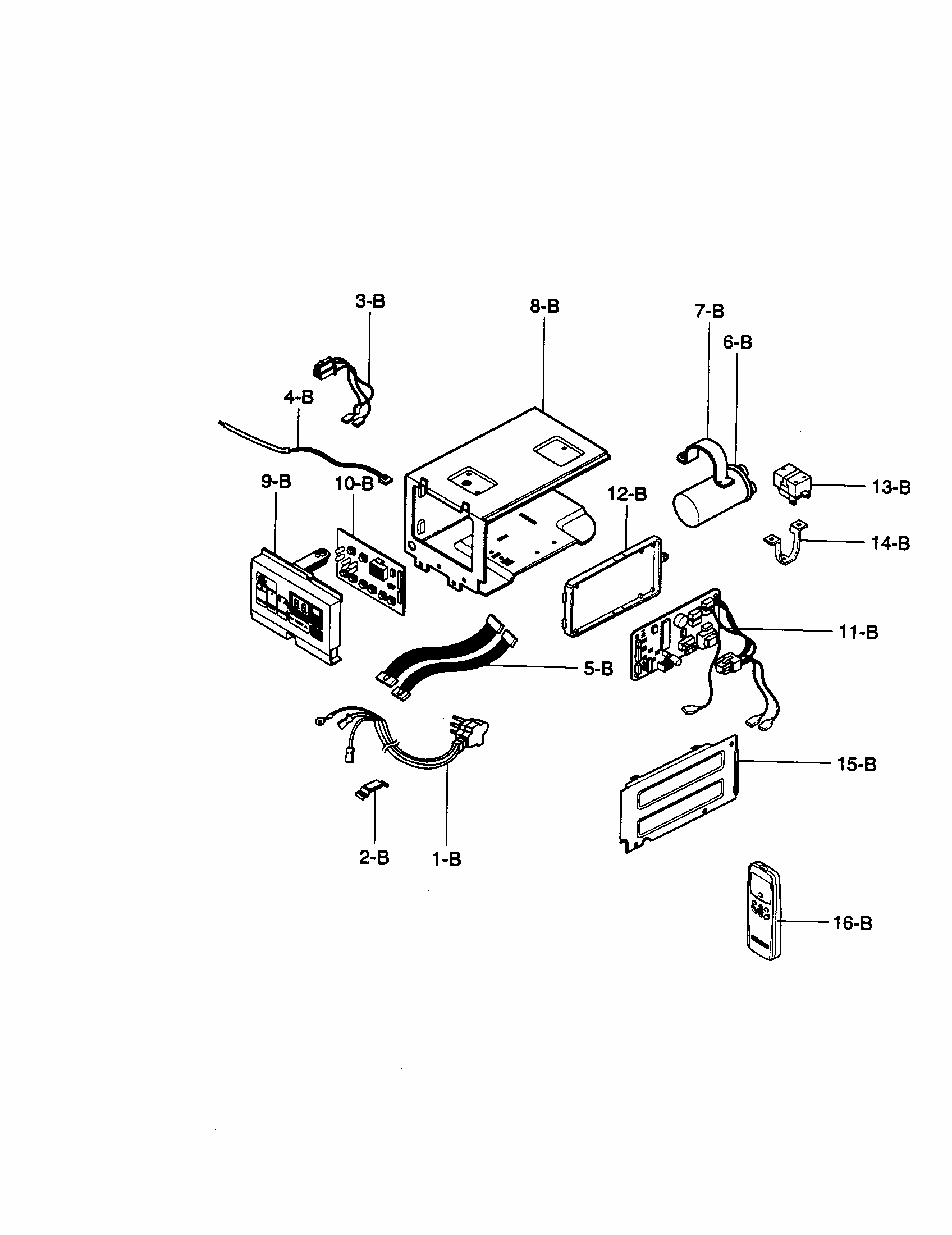 Control Box Assembly Diagram and Parts List for 58070122000  Kenmore Air Conditioner