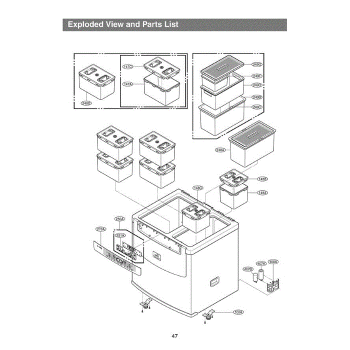 Section 2 Diagram and Parts List for GR-K16SLQ AGSCAST LG Refrigerator