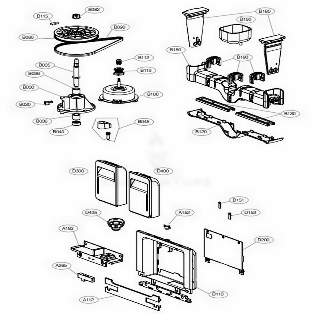 Main 2 Diagram and Parts List for S3WERB ALBEEUS LG Steamer
