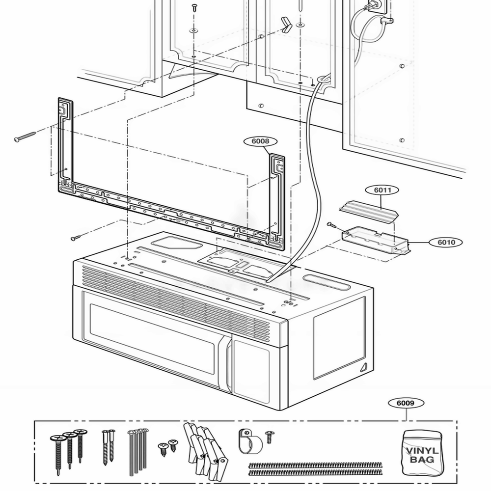 Installation Parts Diagram and Parts List for 80019 CB1ESEA LG Wall Oven