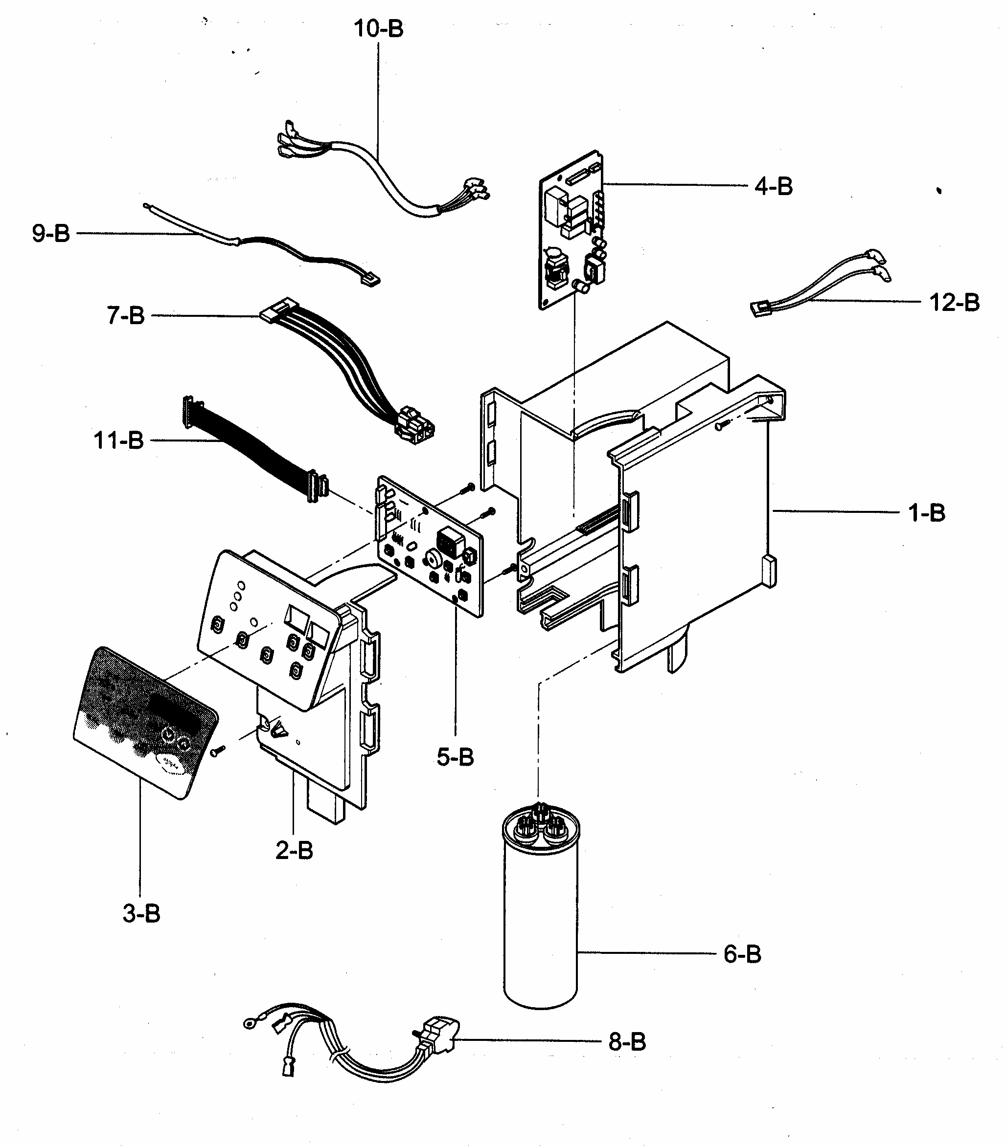 Control Box Assy Diagram and Parts List for 58074132400  Kenmore Air Conditioner