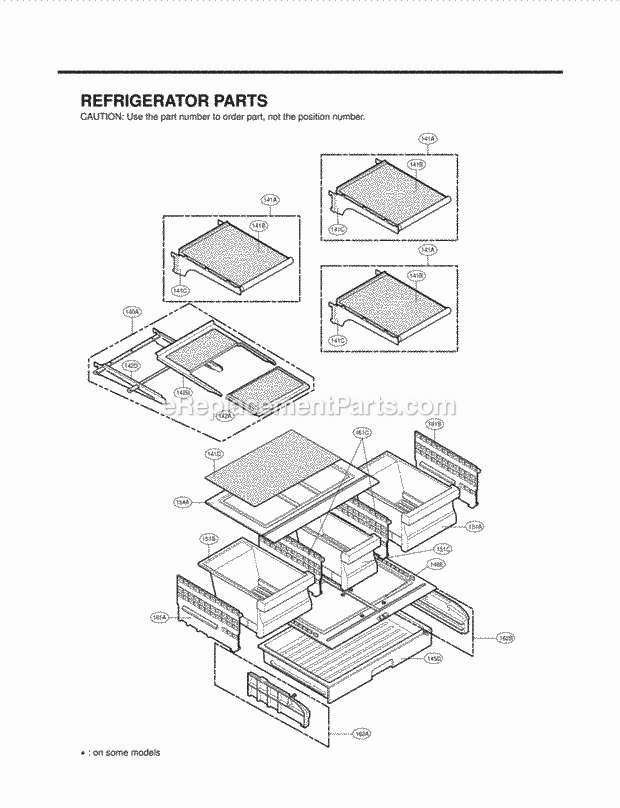 Refrigerator Parts Diagram and Parts List for LFX25975SW LFX25975SW/00 LG Refrigerator