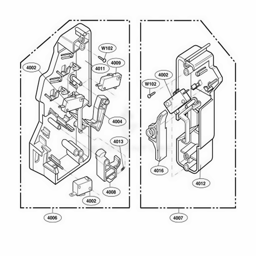 Latch Board Parts Diagram and Parts List for ZSC2000FBB ABKLGEU LG Range