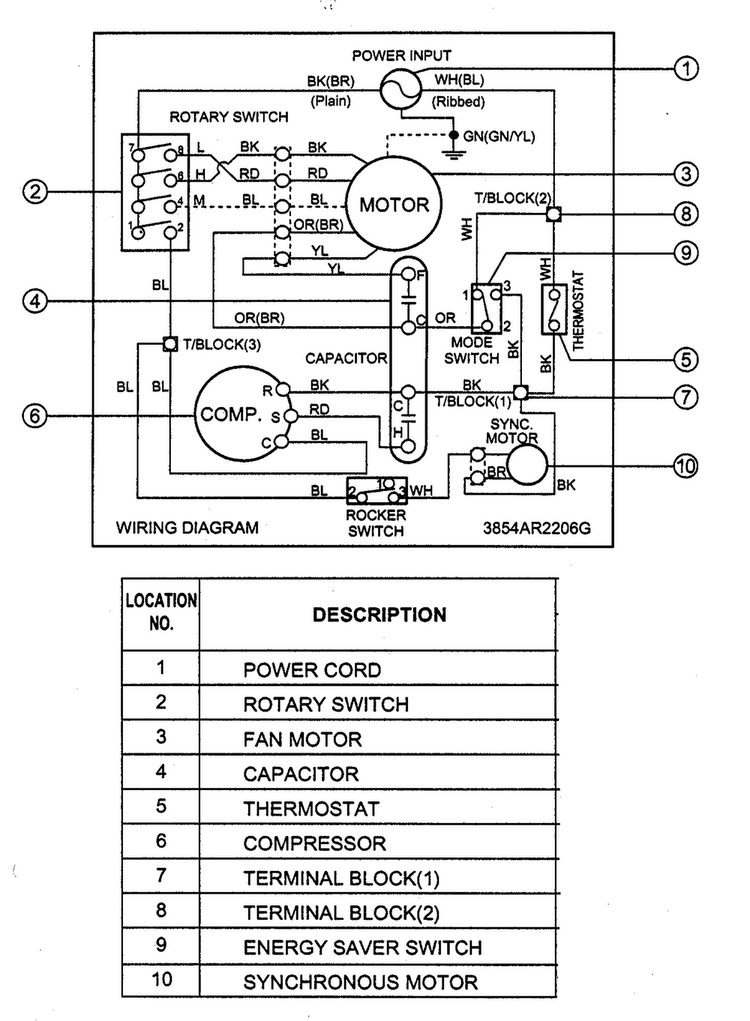 Wiring Diagram Diagram and Parts List for R1800  LG Air Conditioner