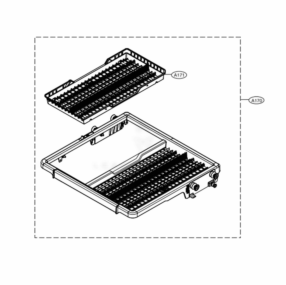 3rd Rack Assembly Diagram and Parts List for LSDT9908SS ASSESNA LG Range